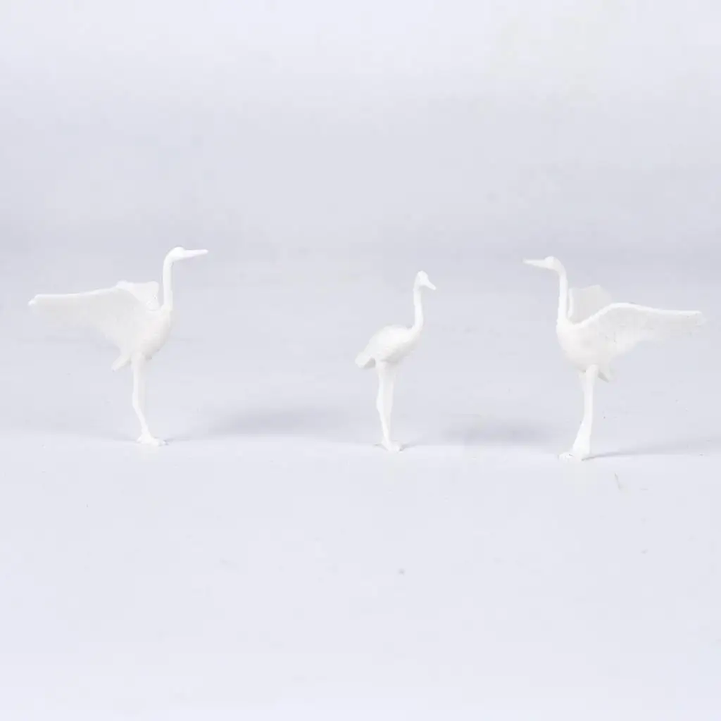10Pcs Miniatures Red Crowned Crane Bird Figures Toys for Micro Landscape