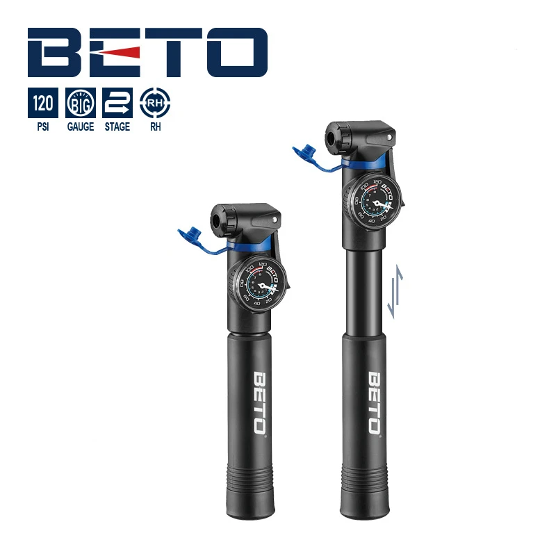 Foldable High Pressure Bike Air Shock Pump With Lever Single Port Double Port For Front Fork And