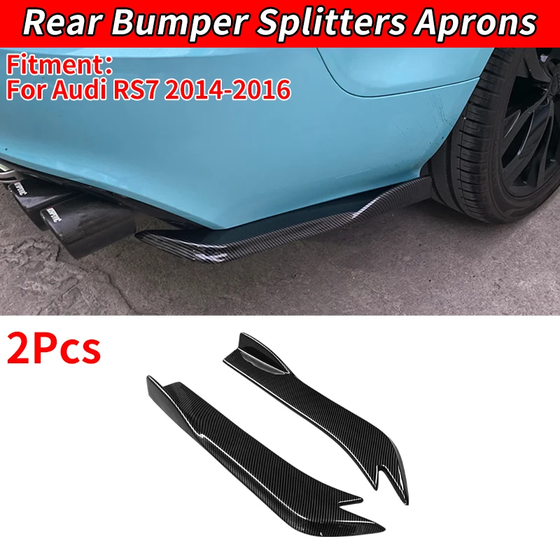 

For Audi RS7 2014 2015 2016 Car Rear Bumper Splitters Aprons Trunk Lip Spoiler Canard Wing Diffuser Wrap Angle Protector ABS