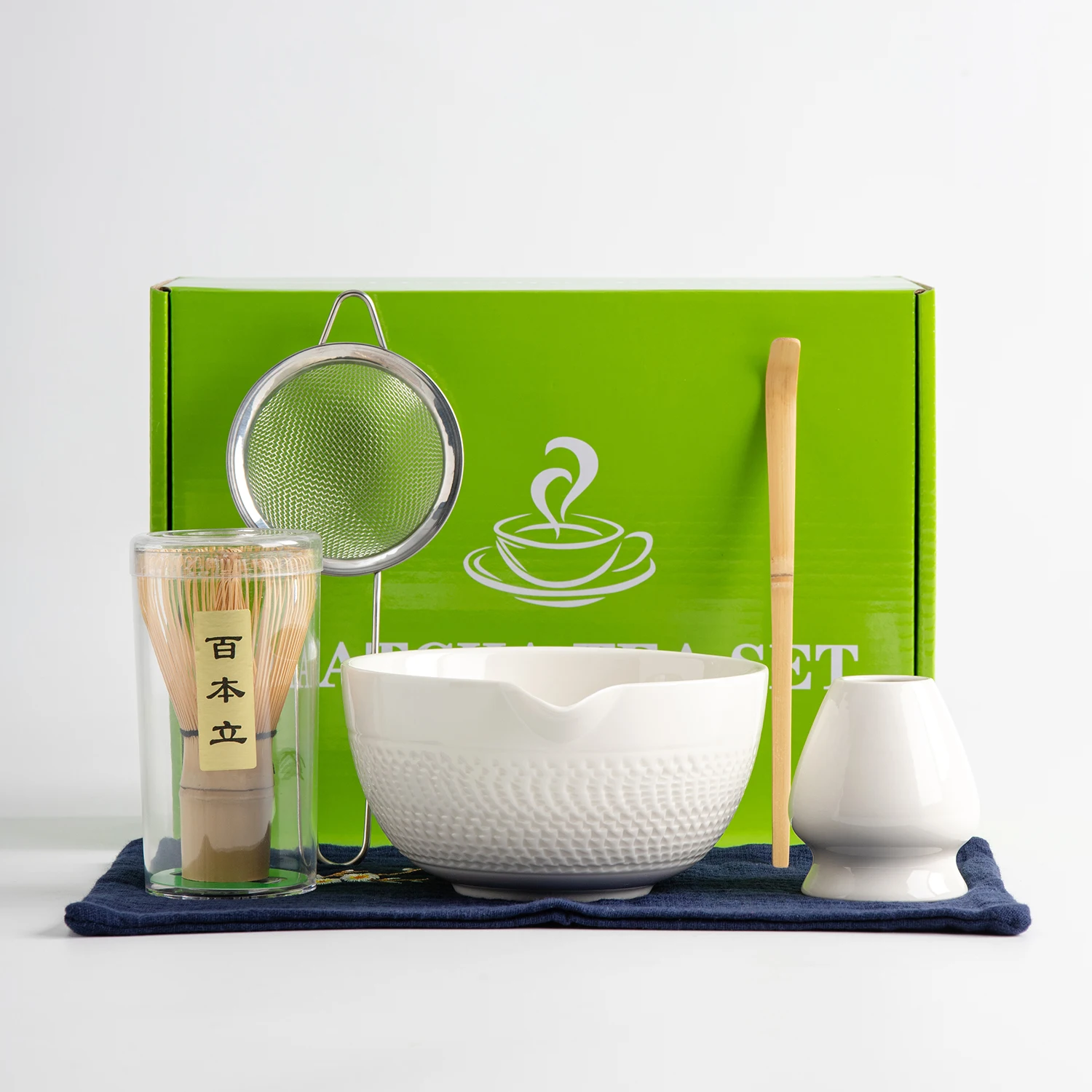  Marce Matcha Set - Whisk, Bowl, Sifter, Holder and Spoon -  Perfect Matcha Tea Kit (White) : Home & Kitchen