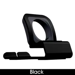Sleek Aluminum Charging Stand for Apple Watch with Silicon Bracket (Black)