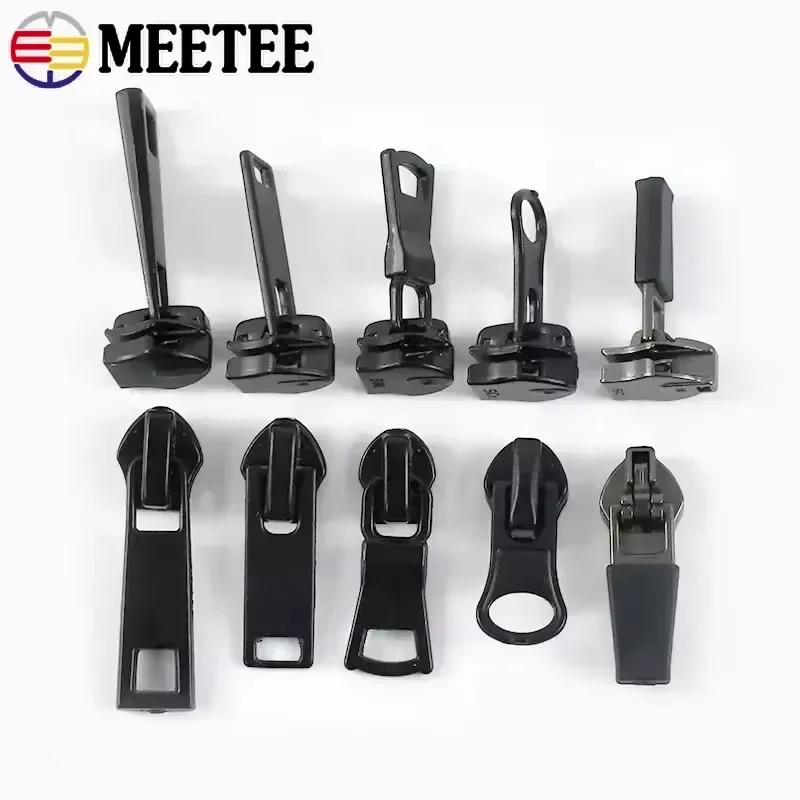Meetee 3#5#8#10# Nylon Reverse Zipper Puller 20Pcs Outdoor Tent Waterproof Zip Head Clothes Jacket Replacement Closure Accessory