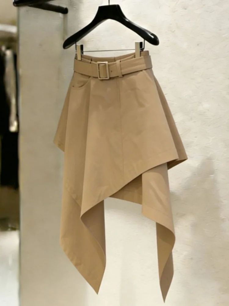 Mesh Splicing Skirt Women's Dress High-Quality Slim Versatile Irregular A-Line Skirt