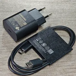 25W Super Fast Charge Adapter - Black - EU With Cable