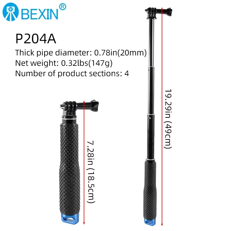 Lanema Portable Aluminum Alloy Monopod Tripods Stand With 3/8 Screw Hole 360 Rotatable - View #10