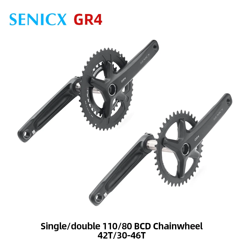 

SENICX GR4 Road Crankset 42T 30-46T Chainset with BB 24mm Crank Arms for Bicycle 170mm Chainwheel 110 Bcd for Gravel Bike Parts