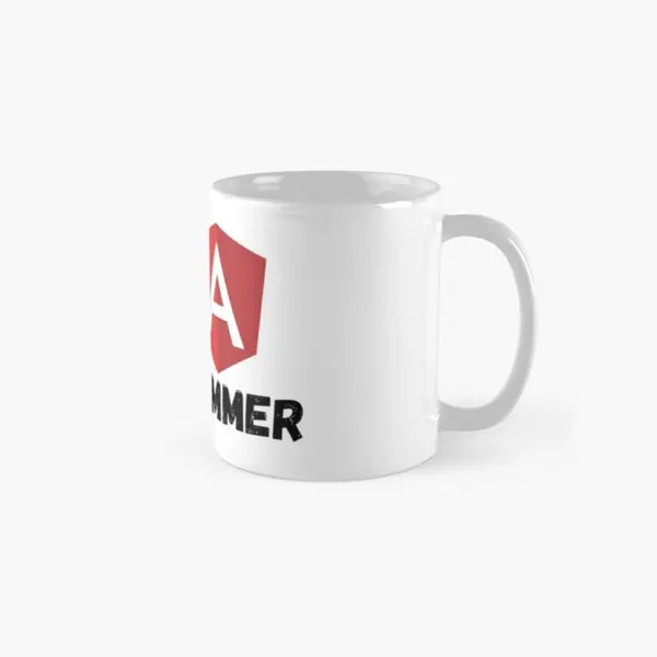

Best Angular Programmer Classic Mug Photo Handle Round Design Printed Cup Tea Image Drinkware Gifts Picture Simple Coffee