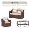 Patio Furniture Set, Outdoor Conversation Set All Weather Wicker Furniture 4 Pieces Sectional Sofa, Set Garden Sofas 2