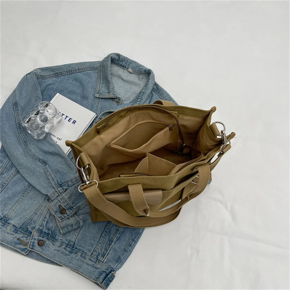 Designer Leisure Crossbody Bags For Women Canvas Handbags Travel Large Tote Multifunction Lady Shoulder Bags