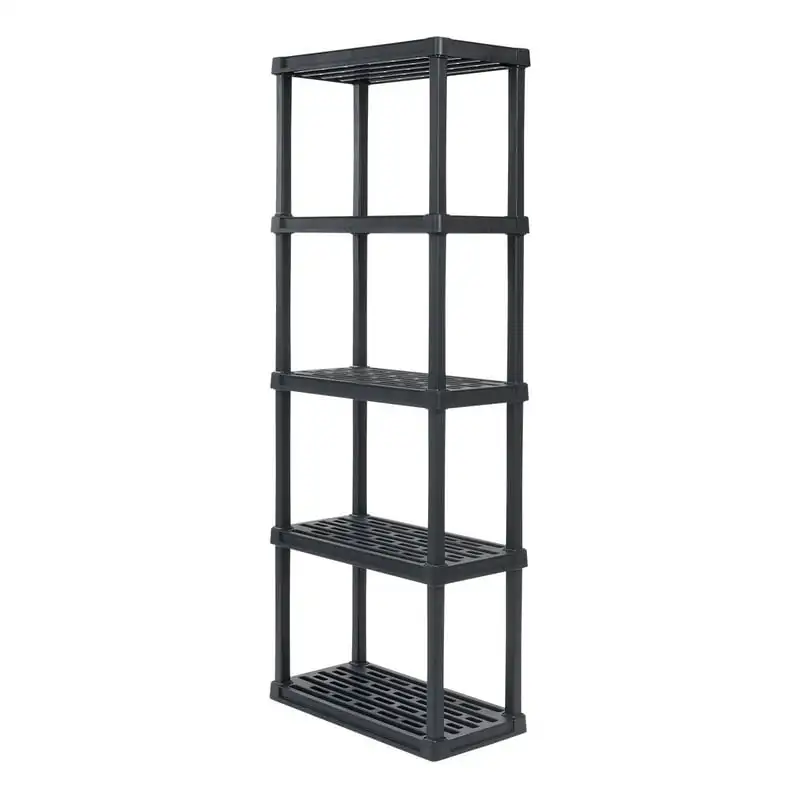 

Plastic Rack Shelf with 5 Medium Shelves, Black