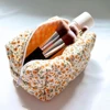 Fashion Floral Puffy Quilted Makeup Bag Travel Cosmetic Jewelry Storage Organizer Handbag Pouch Large Capacity Make Up Bags 3