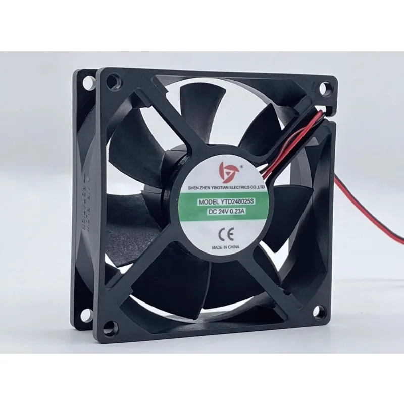 New Cooling Fan for YTD248025S 24V 0.23A 8cm Welding Machine Fan 2-Wire 80x80x25mm 3