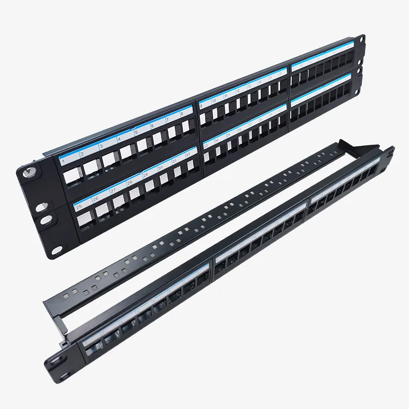 

Unshielded 24 port 48 port empty rack, super Category 5 and Category 6 network patch panels 19 inches