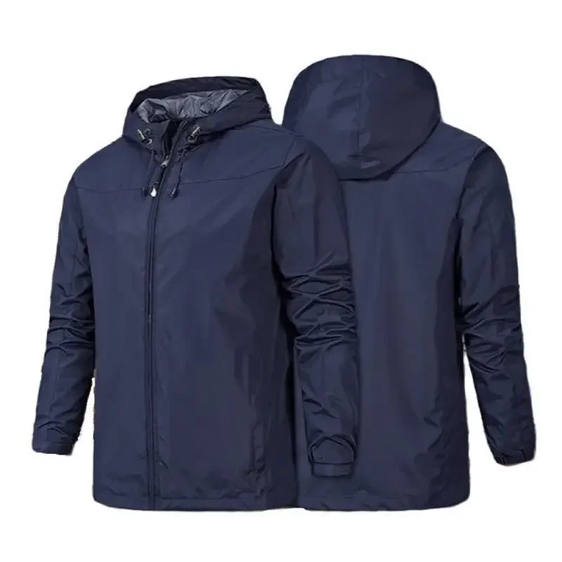 Unisex Zipper Hooded Windbreaker Spring Autumn Solid Outdoor Camping Hiking Jackets Men Waterproof Climbing Coat Sun Protection