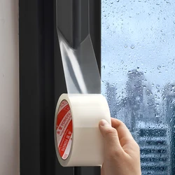 Transparent Weatherproof Seal Tape, No - Residue, Self - Adhesive 20m Roll for Window and Door Isolation (Translucent)