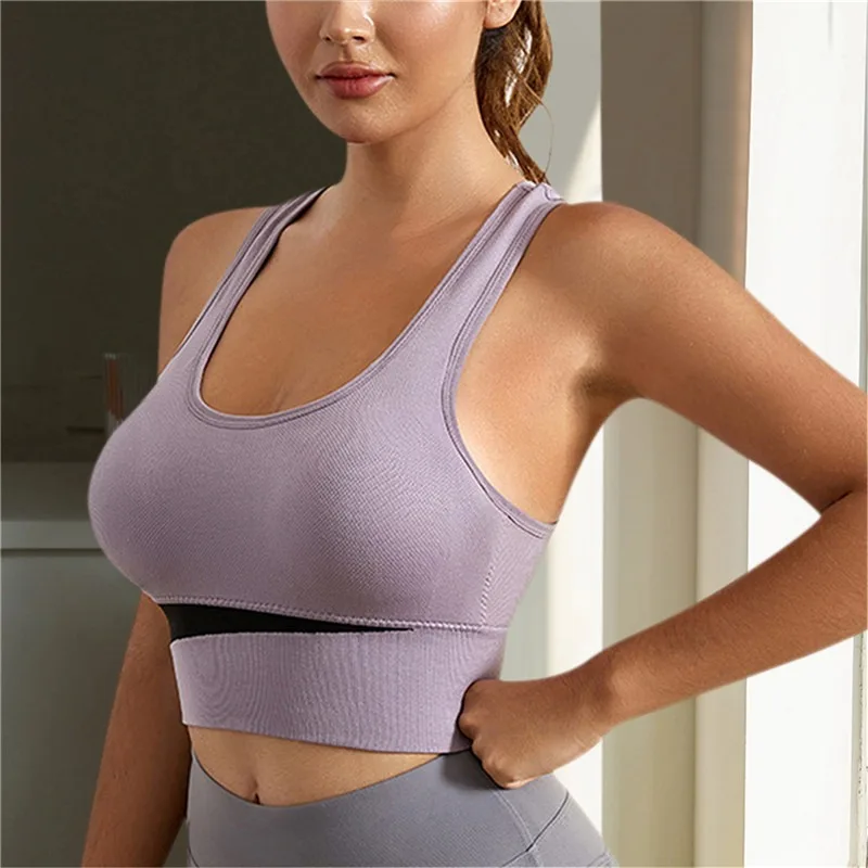 2pcs/pack Plus-size Sports Bras Set, Women's Seamless High