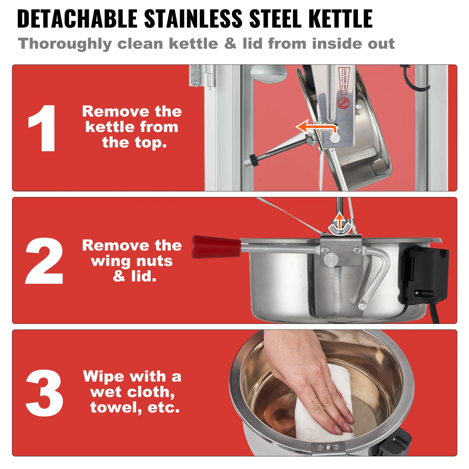 Commercial Countertop Popcorn Machine with Tempered Glass