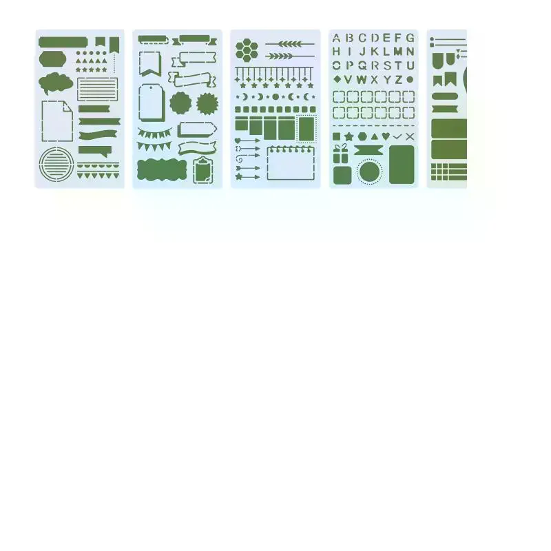 15Pcs 일기 그리기 템플릿 재사용 가능한 총알 스텐실 그림 그리기 DIY 스크랩북 일기 스크랩북 저널 문구 선물