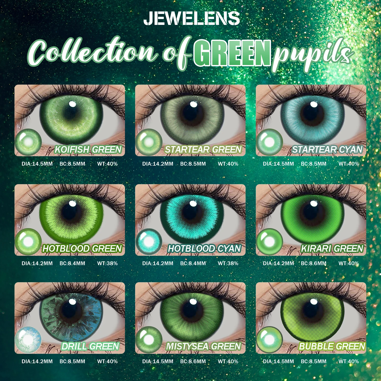 Vibrant Green Korean Big Eyes Cosplay Contact Lenses - Premium Quality & Fast Shipping