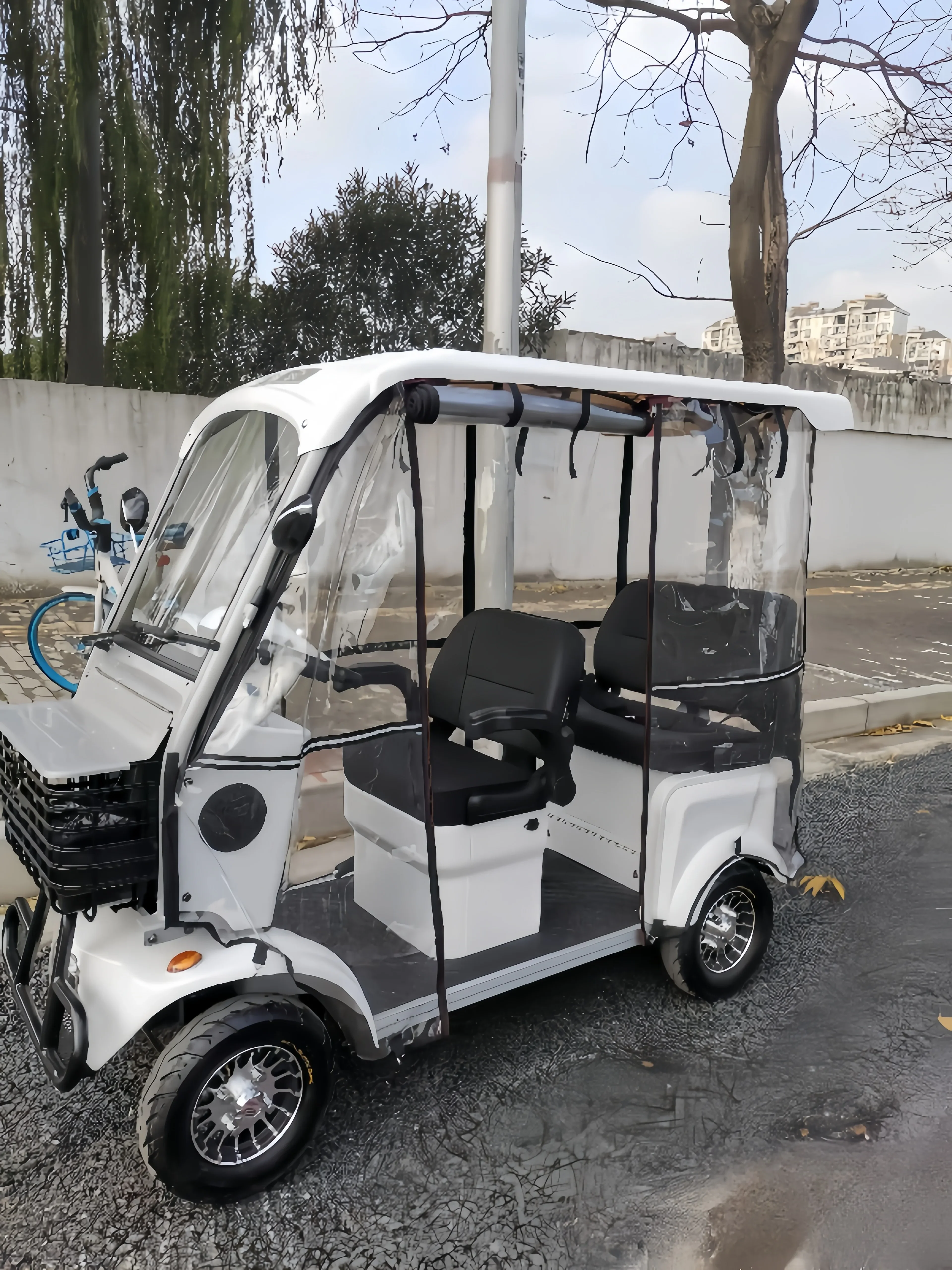 800W 4-wheel Electric Tricycles Adults Open Body Passenger Tricycle Electric Pedal Assist Commute Leisure Comfortable 4-wheel