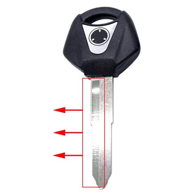 1PC 43mm Fit for YAMAHA YZF XJR1300 FJR1300 MT09 MT07 XJ6 TMax FZ6 FZ8 R3 R1 R6 Motorcycle Uncut Blade Blank Key Embryo Black left