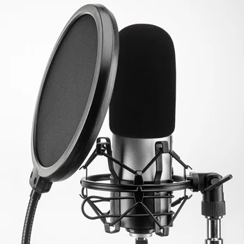 Filtro Anti-Pop per Microfono, Protezione Antivento per Microfoni a Mano e Headset, Copertura Protettiva in Spugna