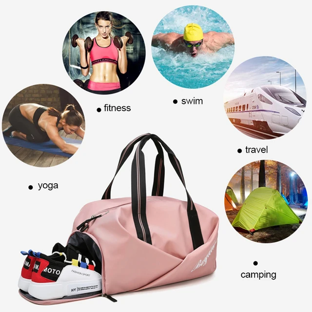 Women's Sports Fitness Bags With Shoe Position Compartment Dry Wet  Separated Storage Handbags Yoga Training Gym Ski Travel Bag - AliExpress