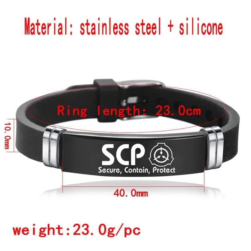 Bracelet SCP Special Containment Procedures Foundation Logo Cosplay Stainless Steel Bracelet Task Force Monster Scp