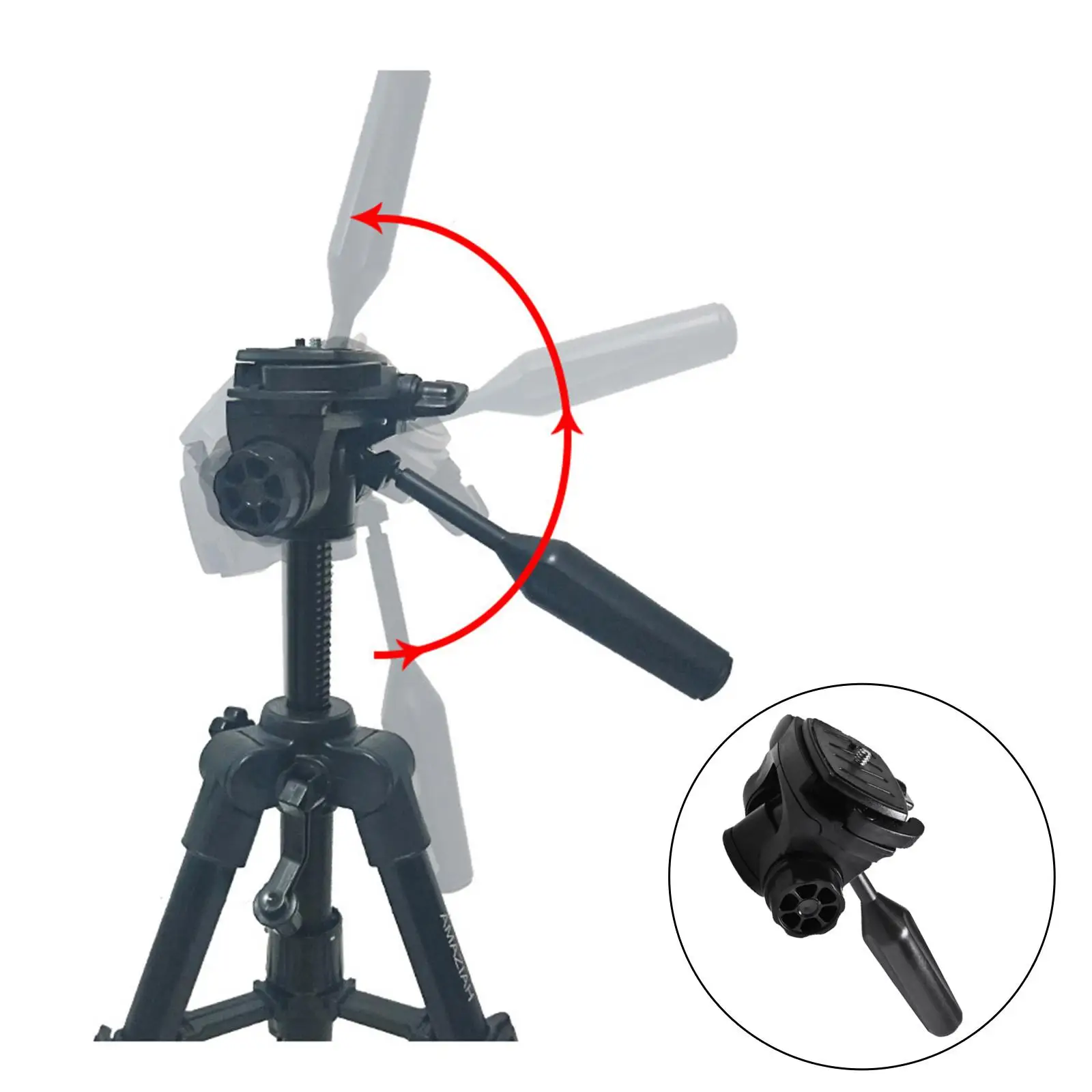 Tripod Head Camera 3/8" 1/4"Thread with Quick Release Plate Adjustment 360 Degree Rotating Professional Tripod DSLR for Monopod tripod ball head