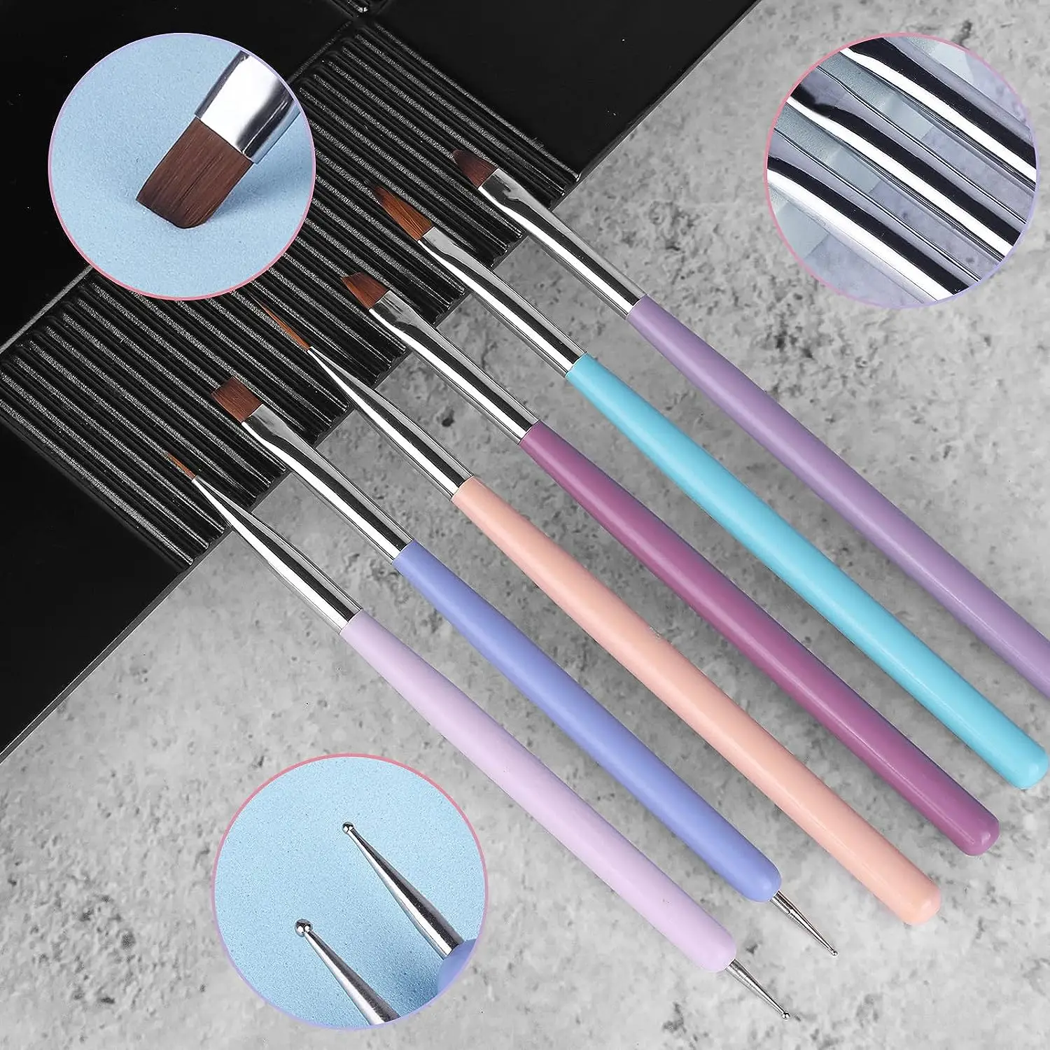 Nail Art Brushes Nail Brushes Nail Art Tools Gel Nail Tools Nail Brushes Set Professional Nail Supplies For Acrylic UV Gel Drawing Dotting Manicure Art Design
