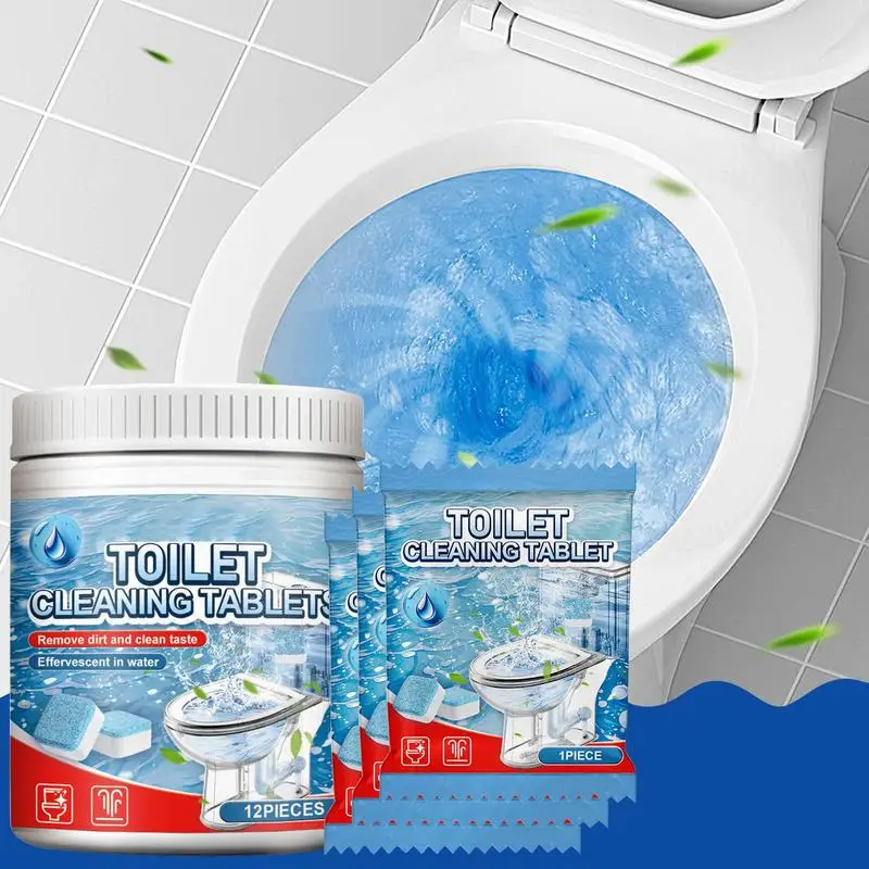 Blue Toilet Bowl Tablets Efficient 12 Pcs Toilet Bowl Tablets Safe Mild Cleaners Safe Cleaner Refills