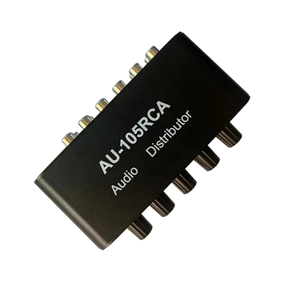 A01E-AU-105RCA 오디오 분배기 스테레오 오디오 믹서 1 입력 5 출력 RCA 볼륨 조절용 다중 채널 오디오 분배기
