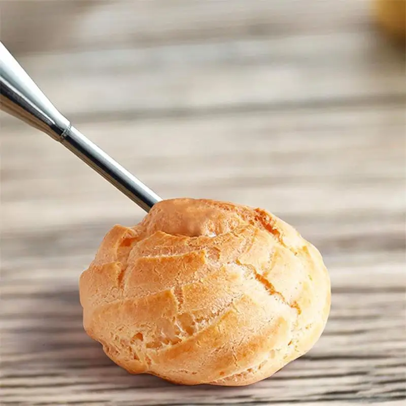 6-piece set of stainless steel cream puff spout, large, medium, and small size dessert cream decoration baking utensils set