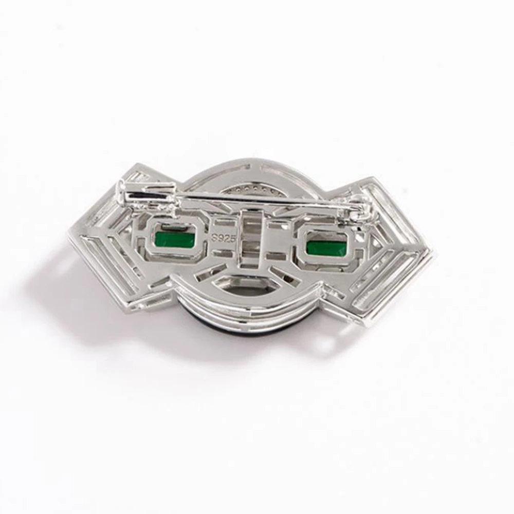 Broche verte écossaise vintage en argent sterling - France