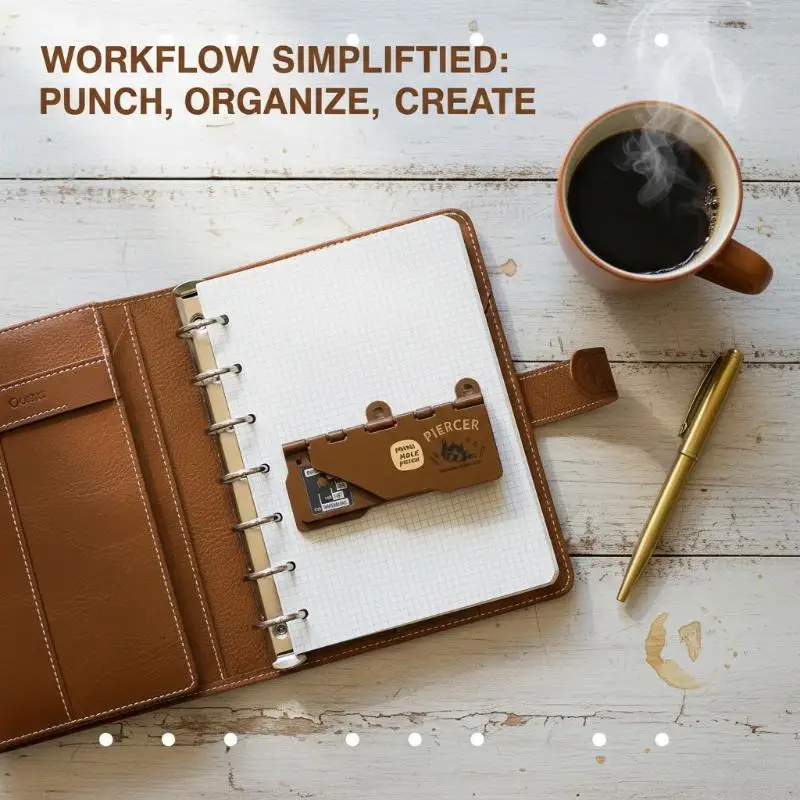 1Pcs 루스 리프 노트북 M5/A7 휴대용 바인더 펀칭기 3홀 4mm 카드 홀 펀치 사무용품