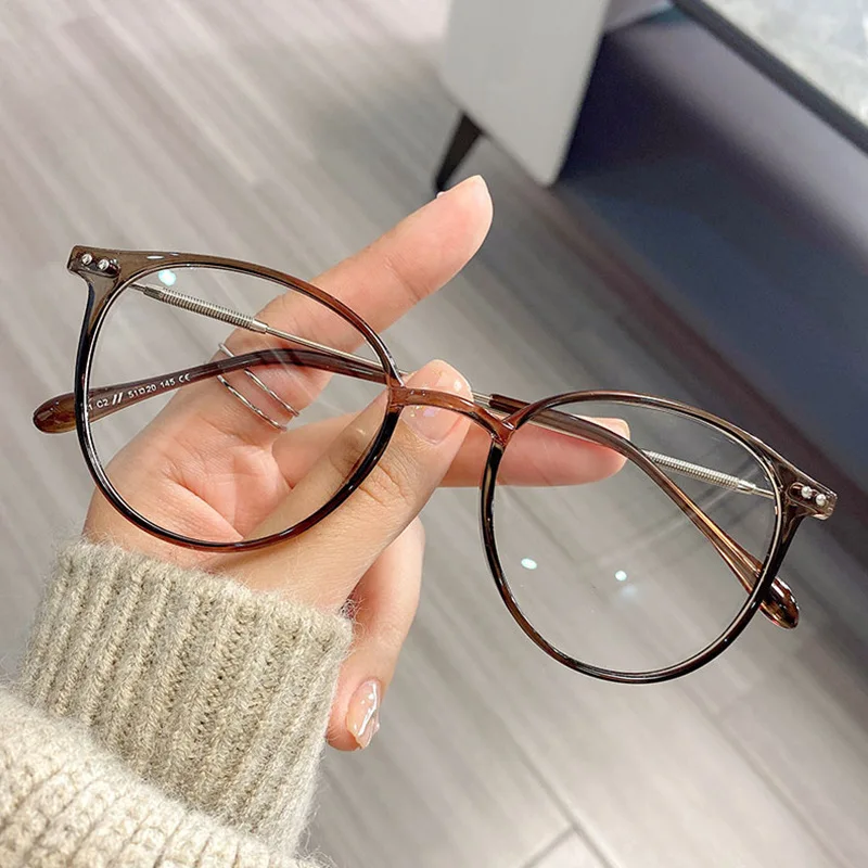 Männer und frauen runde anti blaue brille computer rahmen optische linsen neu ankunft 2023 – Detail 2