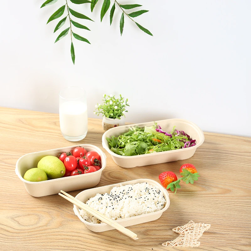 50pcs 500/700/850/1000ml Disposable Biodegradable Bento Lunch Box Baking Cak Food Containers Dessert Protection Snack Box