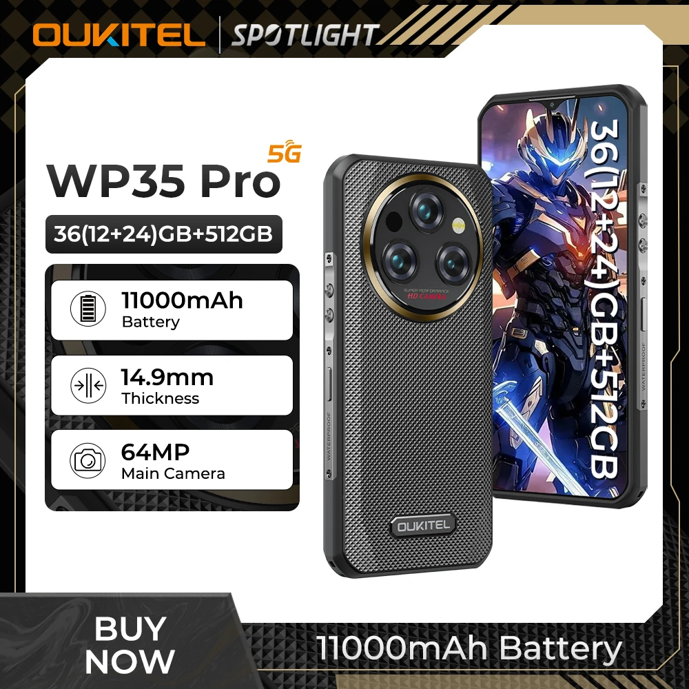 携帯電話本体 OUKITEL WP35 Pro 11000mAh 36GB/512GB Amazon.com: OUKITEL WP35 Pro Rugged Smartphone 5G - 36GB+