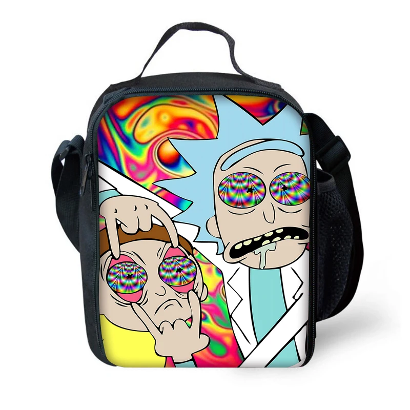 

Funny M-mortys Cartoon R-ricks Child Insulated Large Capacity Bag for Boy Girl Student Outdoor Picnic Thermal Cooler Lunch Box