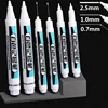 3Pcs/Set For Metal Long Head Marker Pens Oily Waterproof Plastic Large Capacity White Marker Pen Stationery 0.7/1.0/2.5mm 2