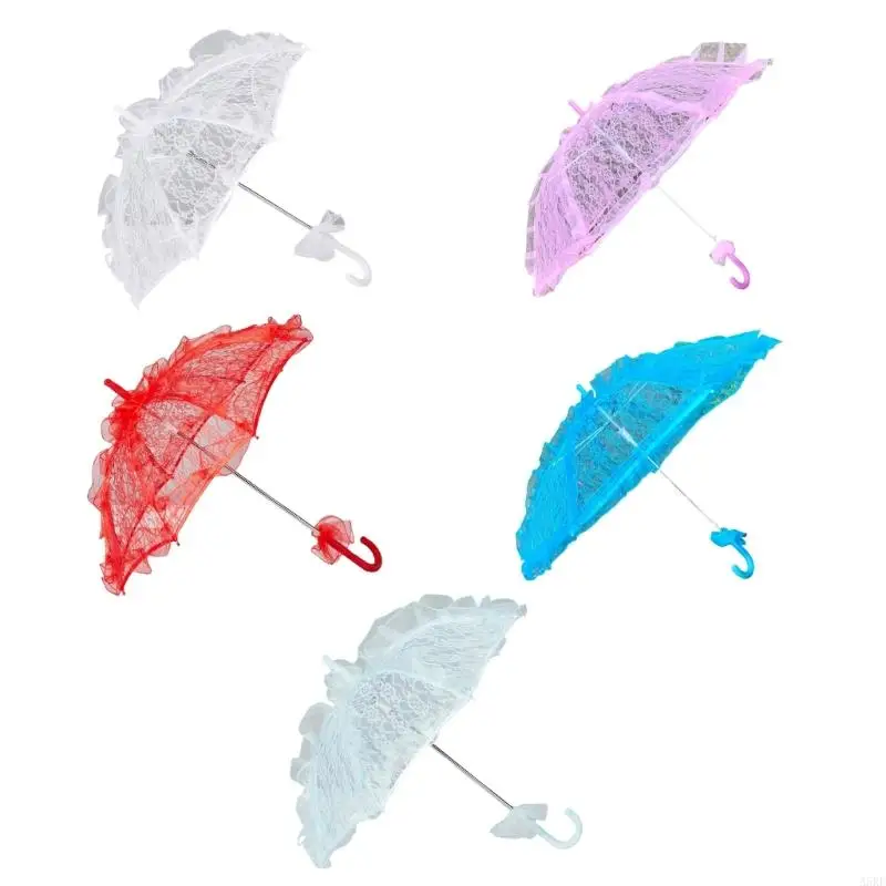 Elegant Lace Trim Umbrella for Women with Sun Protective Designs and Comfortable Handle for Wedding Ceremony Photography