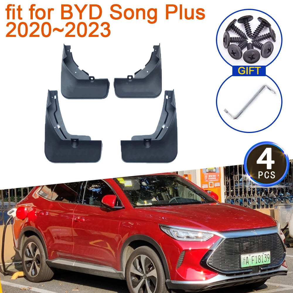 

Mudguards For BYD Song Plus EV 2020~2023 2022 2021 Accessories Mud Flaps Anti-splash Guards Fender Front Rear Wheels Car Stying