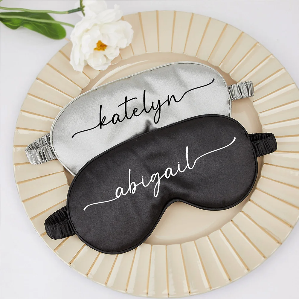 Personalized Sleep Eye Mask with Gift Bag Bridesmaid Eye Mask for Mother's Day Birthday Wedding Favors Customized Monogram Name