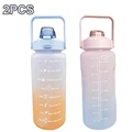 2PCS blue pink