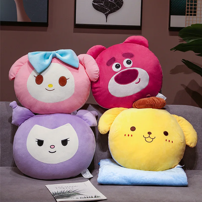 

Плюшевая декоративная подушка 2 в 1 Kawaii Sanrio Kuromi My Melody Lotso Pom Purin плюшевая декоративная подушка подарок для детей