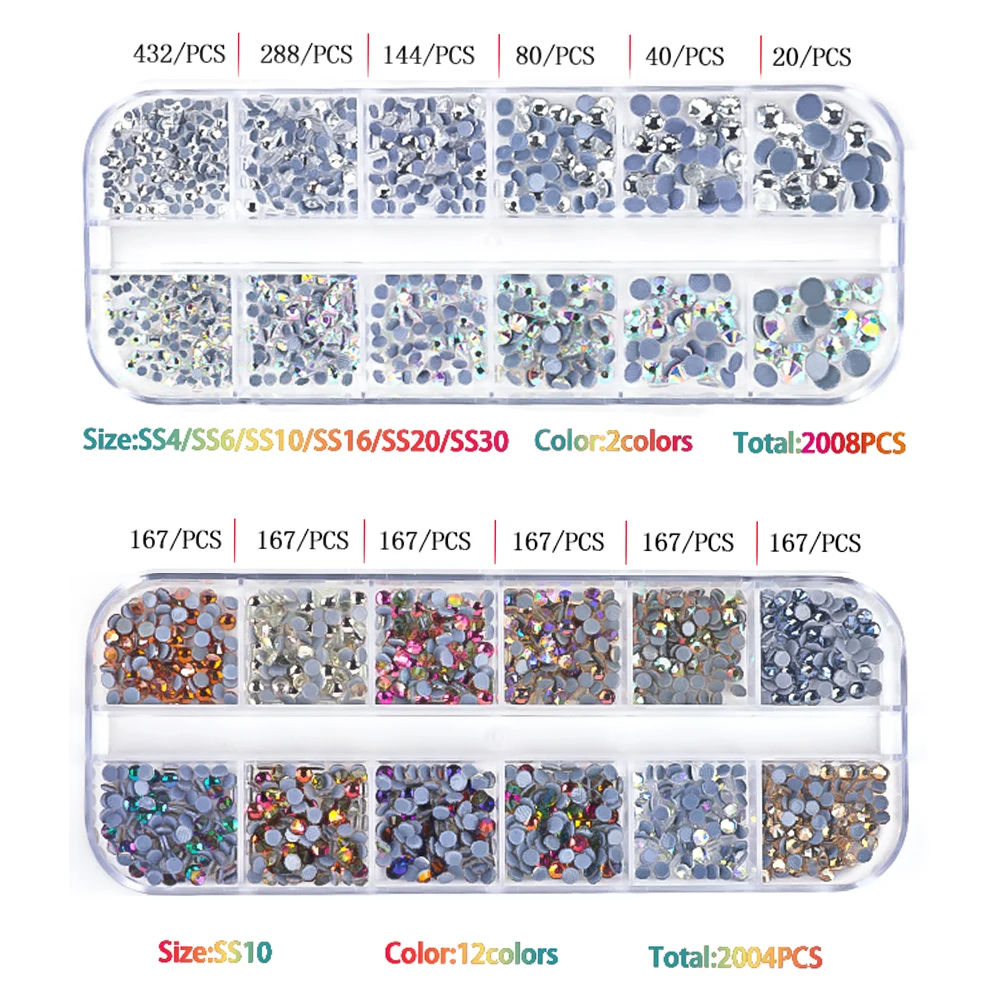 Hot Fix Applicator DIY Wand Tool Kit with 2 Box Strass AAAAA Clear Glass Crystal Rhinestone
