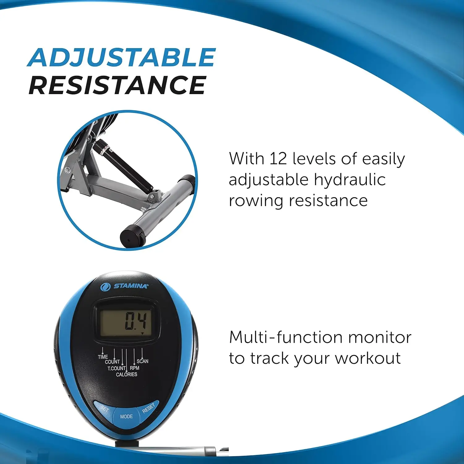 Machine with Smart Workout App-Rowing Machine with Adjustable Resistance