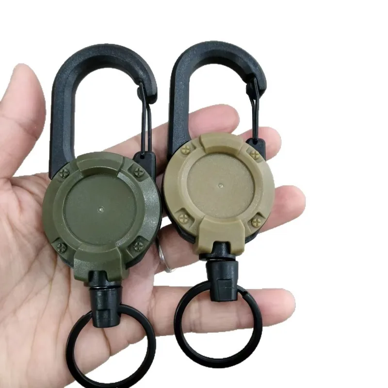 Kuuleyn Porta Llaves Retráctil, Porta Llaves, 2 Piezas Porta Llaves Retráctil Alambre De Acero Inoxidable De Alto Rebote Llavero Retráctil Antipérdida Con Carrete De Insignia