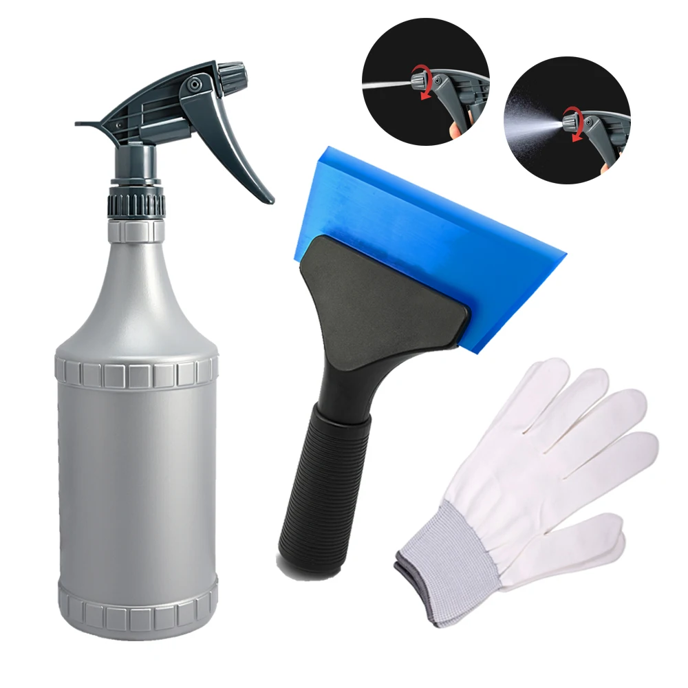 

FOSHIO Car Wash Nylon Gloves Glass Cleaning Water Sprayer Ice Scraper Window Squeegee Garden Water Can Wrap Tint Film Tool Kit