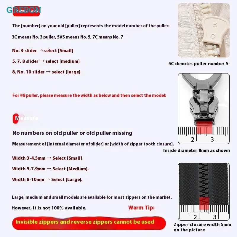 Universal Zipper Repair Kit Bags Backpacks Clothes Removable Zipper Sliders Replacement Lock Accessories Tool-Free Fixer